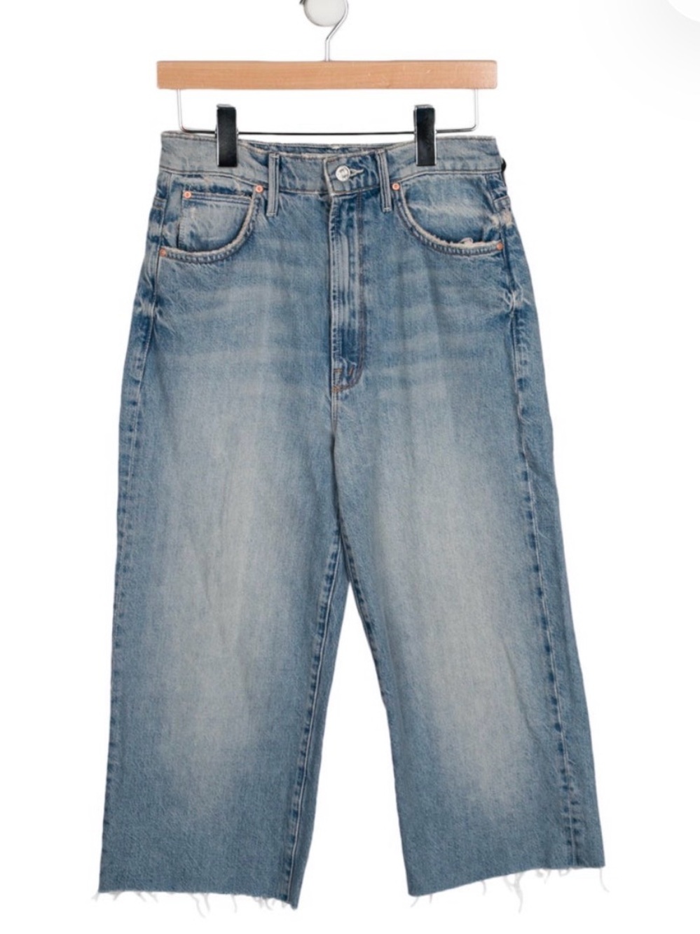 MOTHER Light Blue High-Rise Cropped Jeans